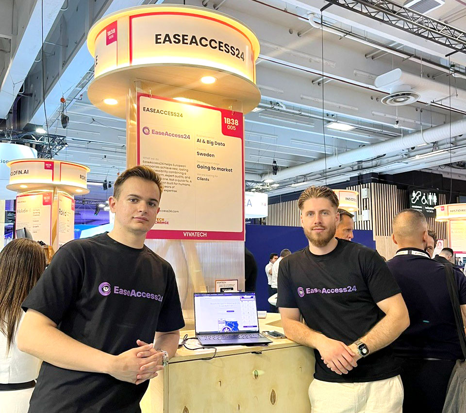 EaseAccess24 team members at their VivaTech exhibition stand.