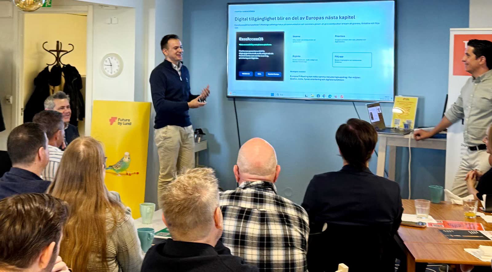 An EaseAccess24 presentation on digital accessibility in Europe at the Future by Lund member breakfast.